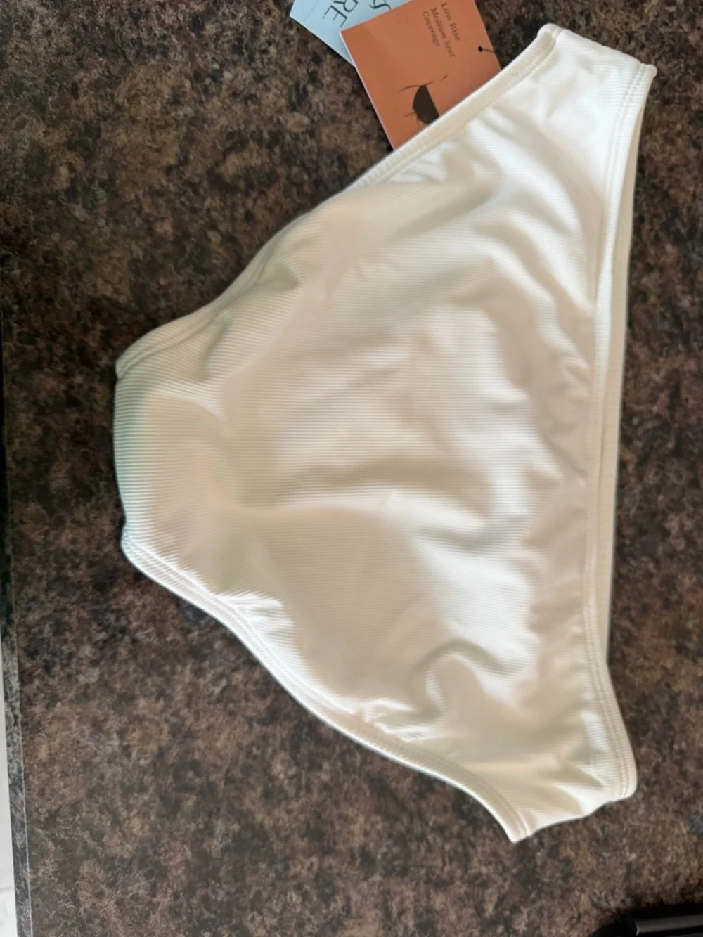 White Ribbed Bikini Bottom - Picture 2 of 4